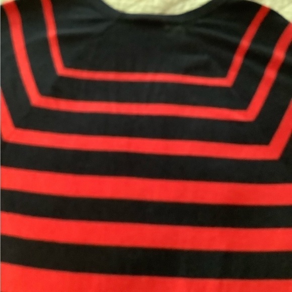 J Jill silk/cotton sweater. Red and Navy stripes.  Size large. Silk/cotton. - Picture 4 of 9